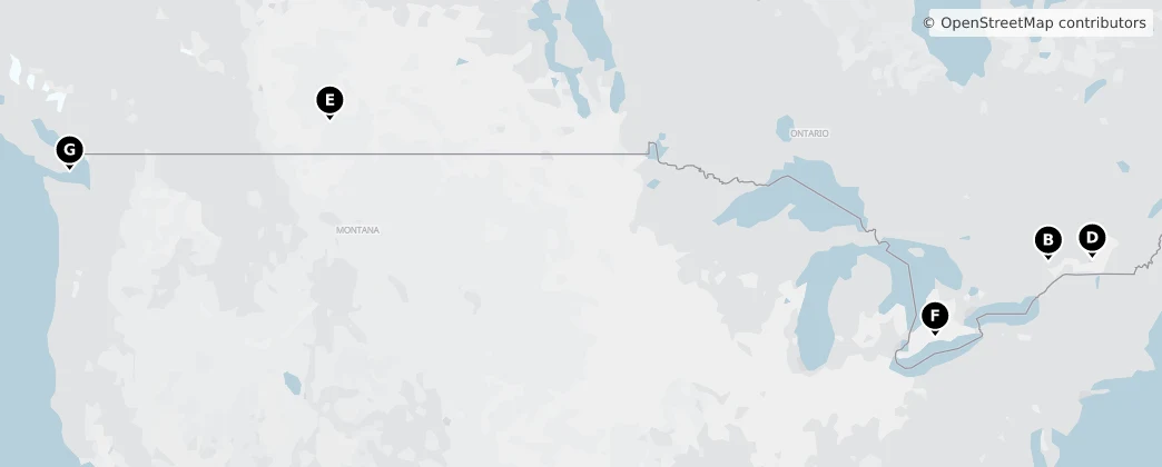 Map of Canadá