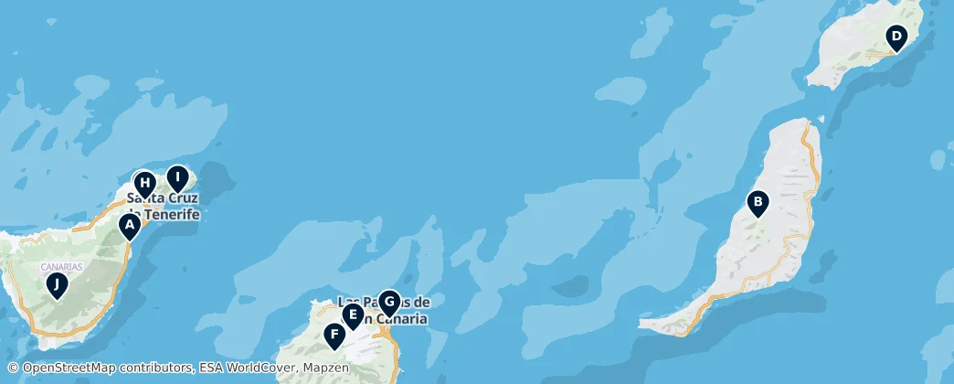 Map of Canárias