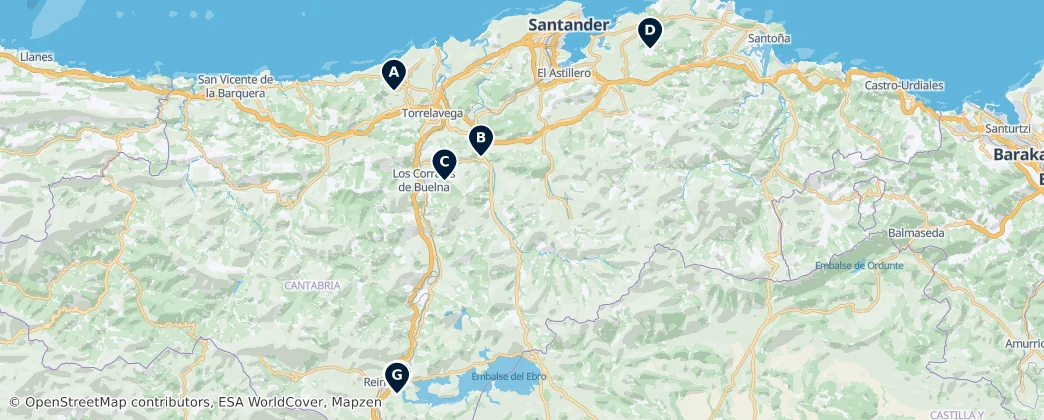 Map of Cantábria