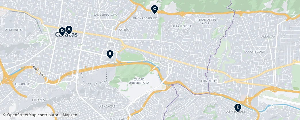 Map of Caracas