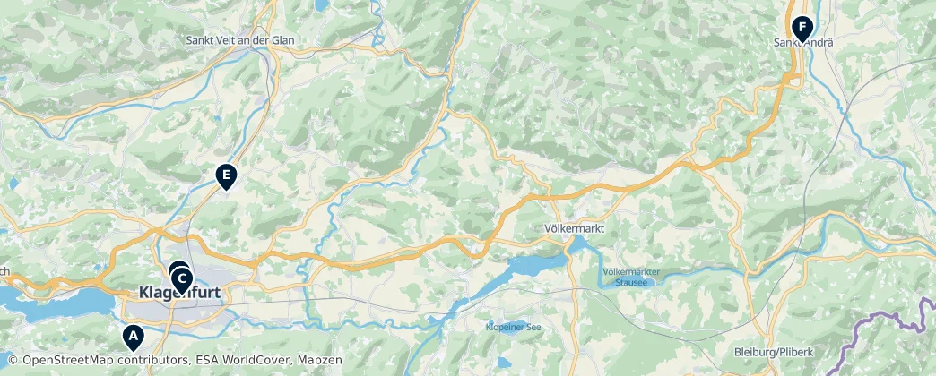 Map of Caríntia
