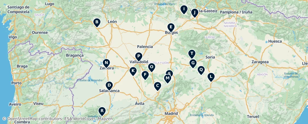 Map of Castela e Leão