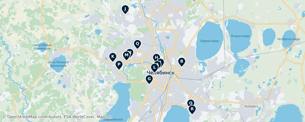 Map of Cheliabinsk