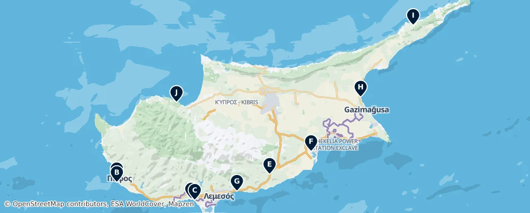 Map of Kypros - Kibris