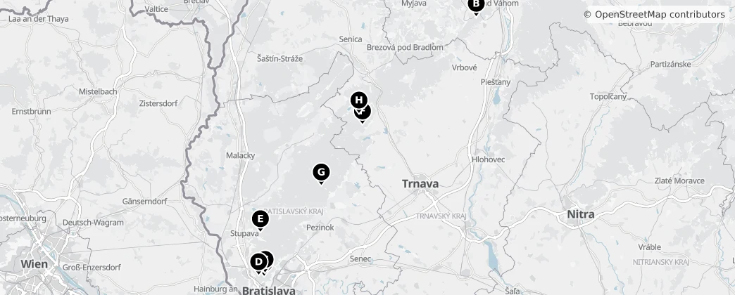 Map of Little Carpathians Protected Landscape Area