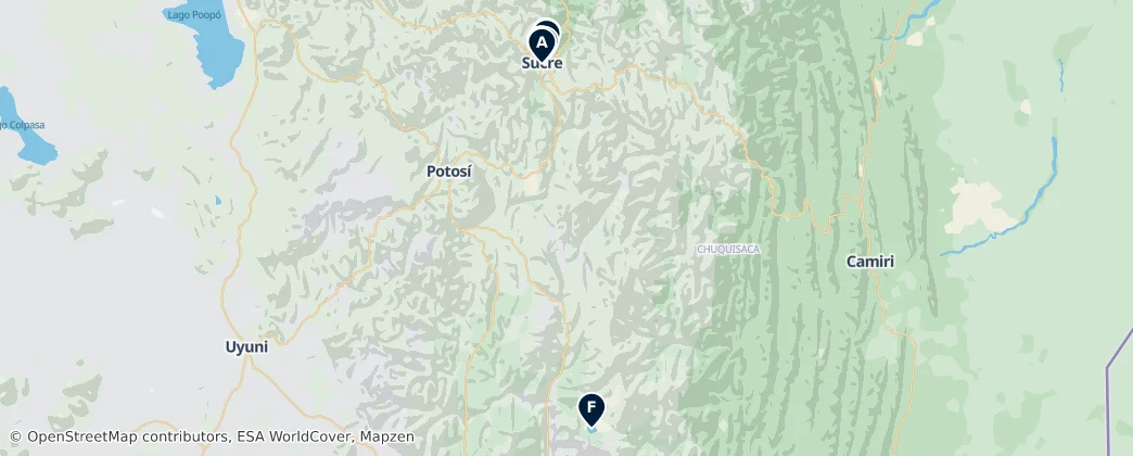 Map of Chuquisaca