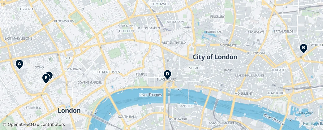 Map of Cidade de Londres