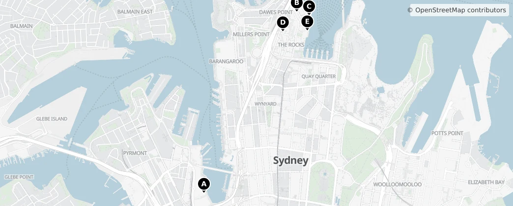 Map of Cidade de Sydney