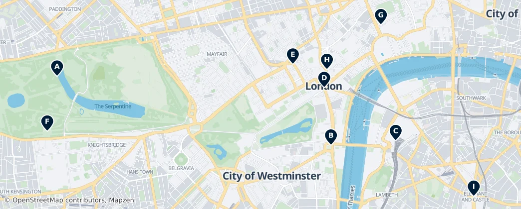 Map of Cidade de Westminster