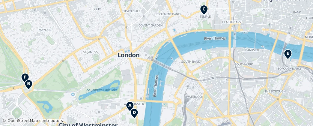 Map of Cidade de Westminster