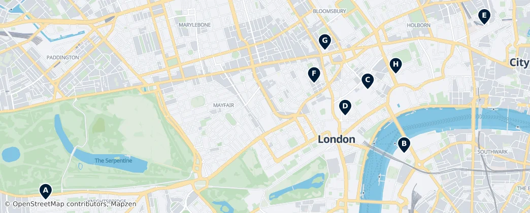 Map of Cidade de Westminster