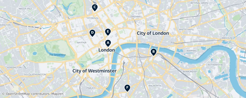 Map of Cidade de Westminster
