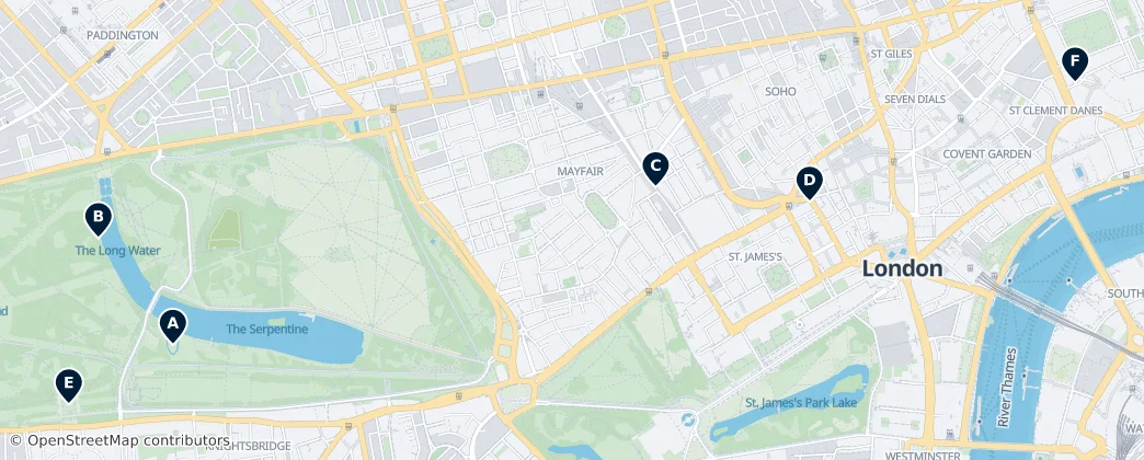 Map of Cidade de Westminster