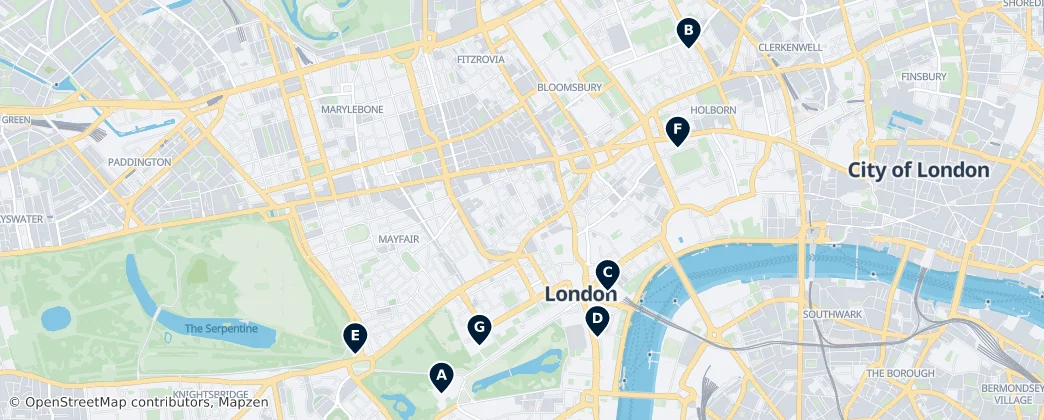 Map of Cidade de Westminster