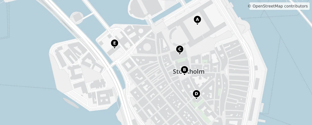 Map of Cidade Velha de Estocolmo