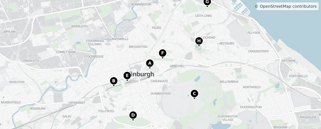 Map of Edimburgo