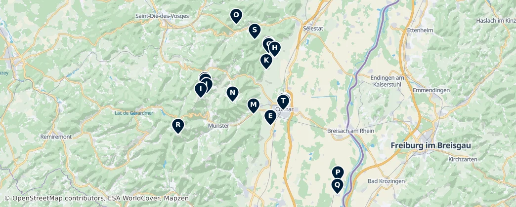 Map of Colmar-Ribeauvillé
