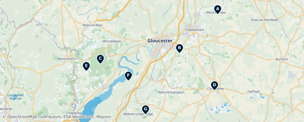 Map of Condado de Gloucester