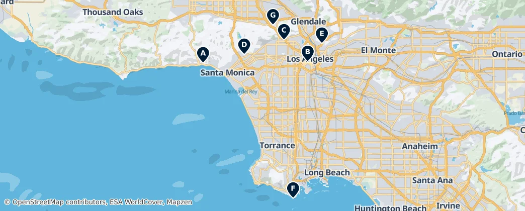 Map of Condado de Los Angeles