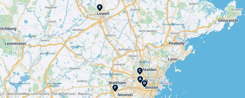 Map of Condado de Middlesex