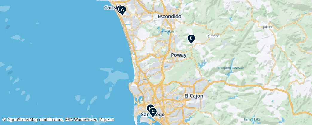 Map of Condado de San Diego