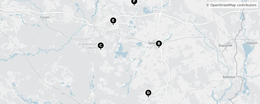 Map of Condado de Świebodzin