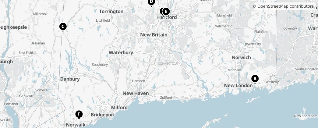 Map of Connecticut