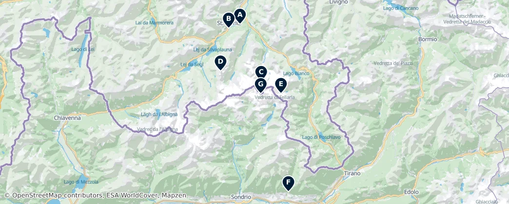 Map of Cordilheira Bernina