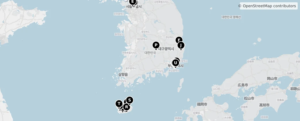 Map of Coreia do Sul