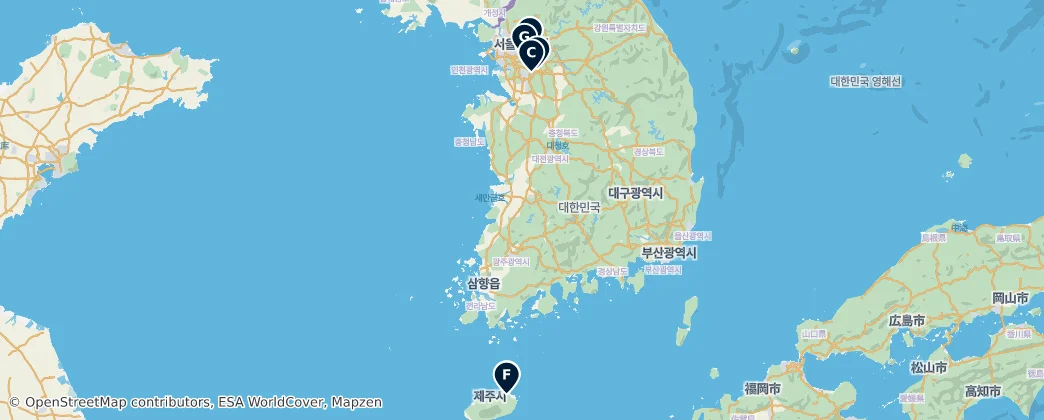 Map of Coreia do Sul