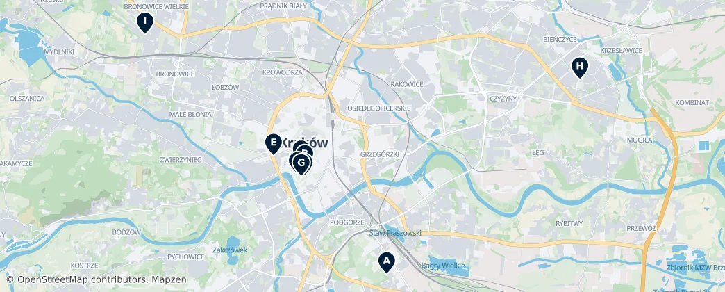 Map of Cracóvia