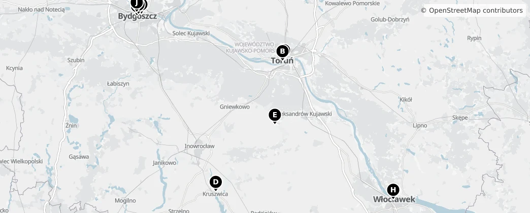 Map of Cujávia-Pomerânia