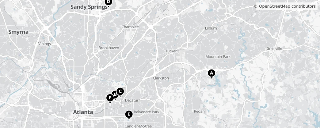 Map of Condado de DeKalb