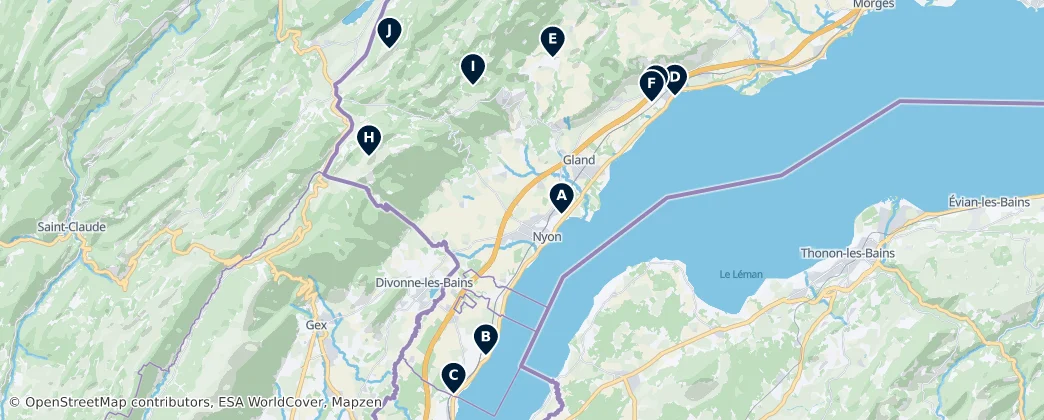Map of Distrito de Nyon