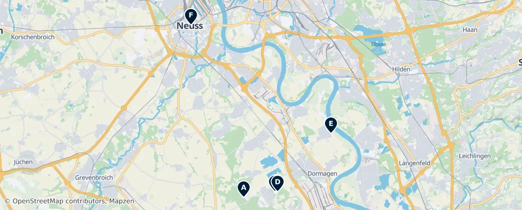 Map of Distrito do Reno de Neuss