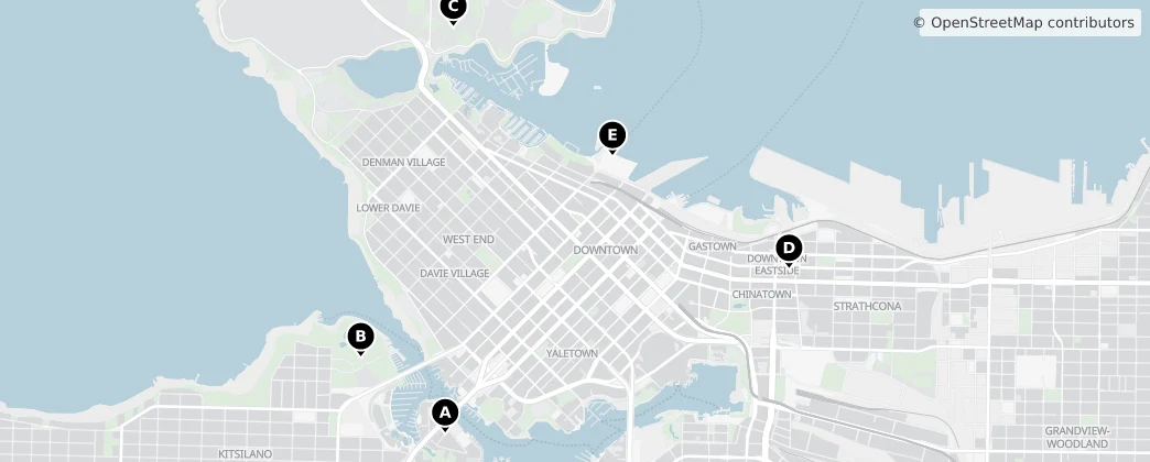 Map of Distrito Regional de Metro Vancouver