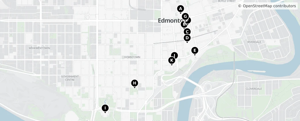 Map of Downtown Edmonton