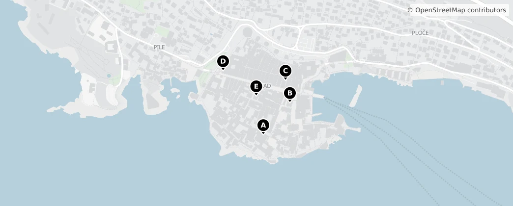 Map of Dubrovnik