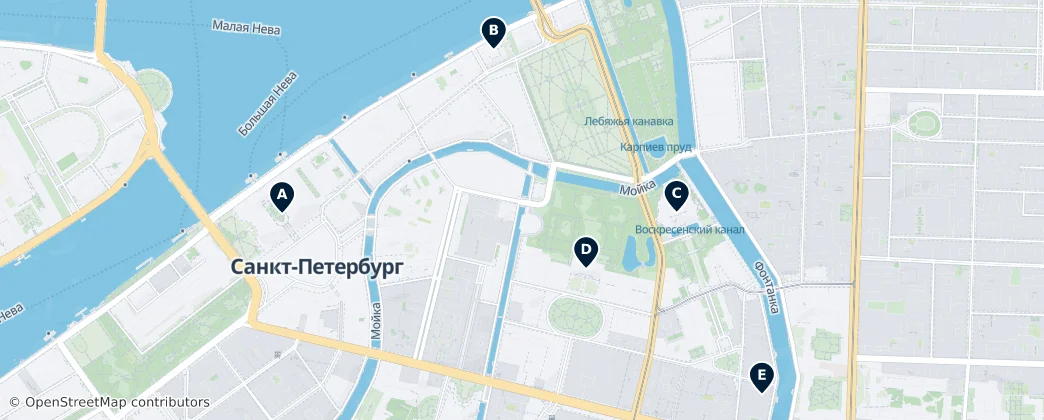 Map of Dvortsovy Municipal Okrug