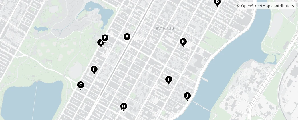 Map of East Harlem