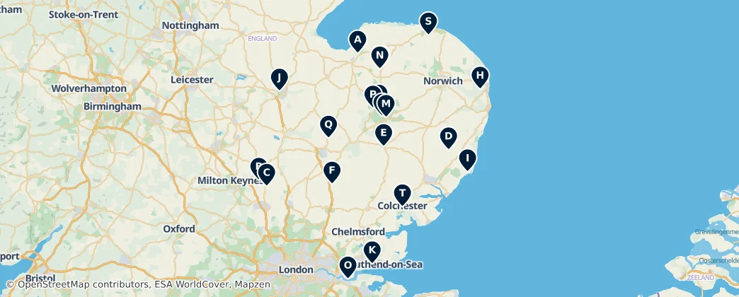 Map of Leste da Inglaterra