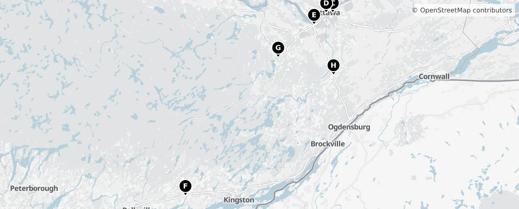 Map of Ontário Oriental