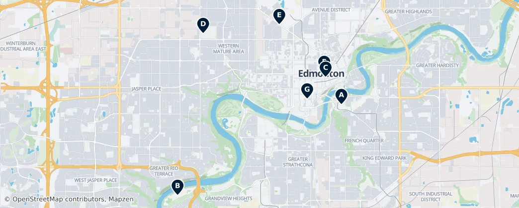 Map of Edmonton