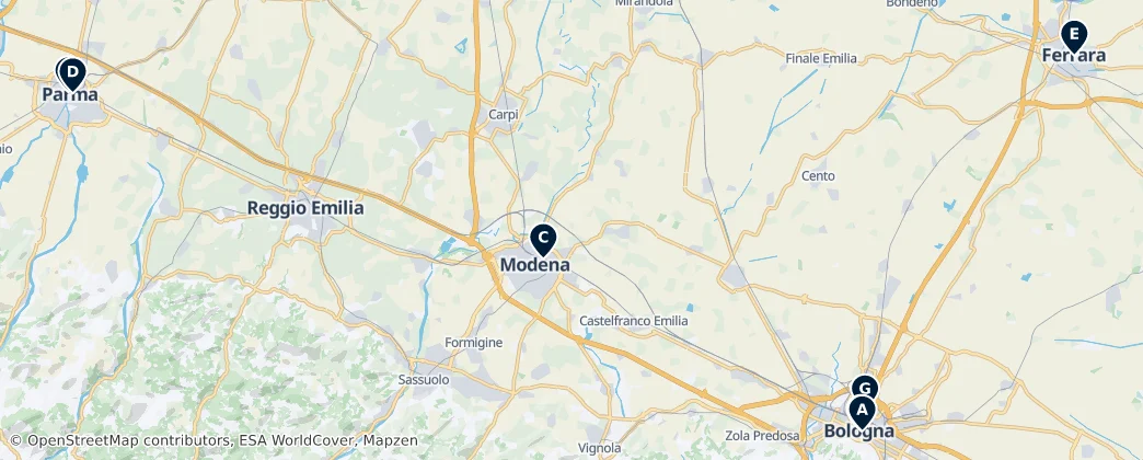 Map of Emília-Romanha