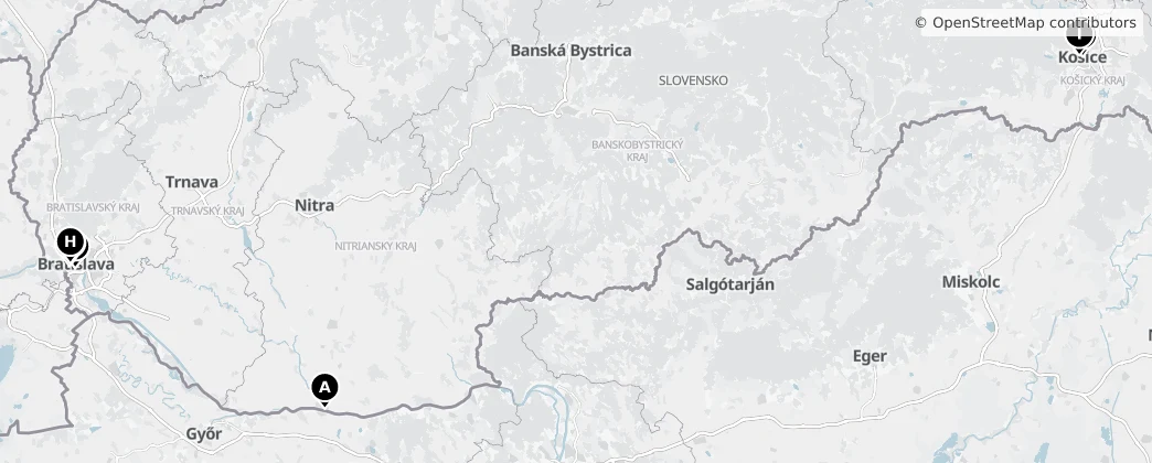 Map of Eslováquia