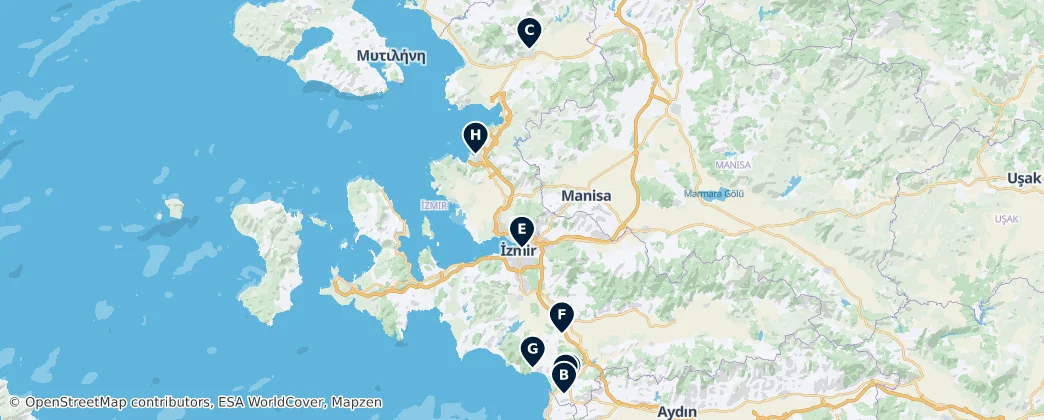 Map of Esmirna