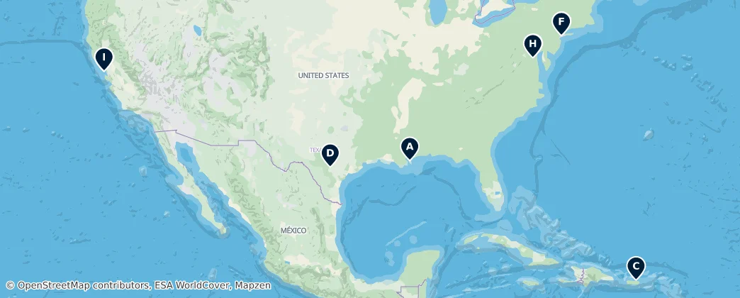 Map of Estados Unidos da América