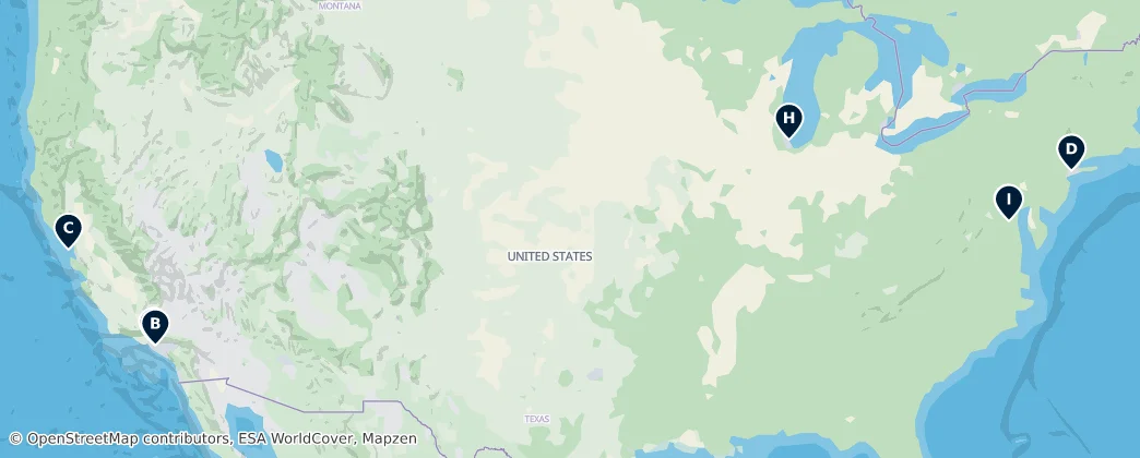 Map of Estados Unidos da América