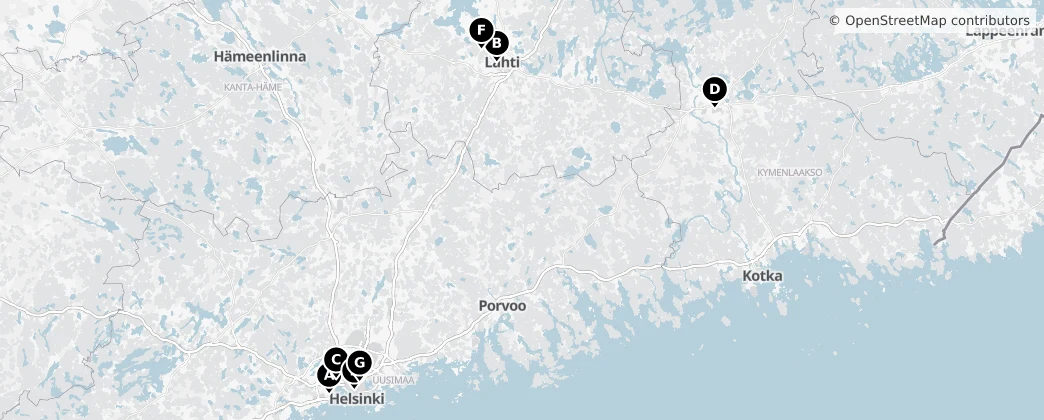 Map of Etelä-Suomi