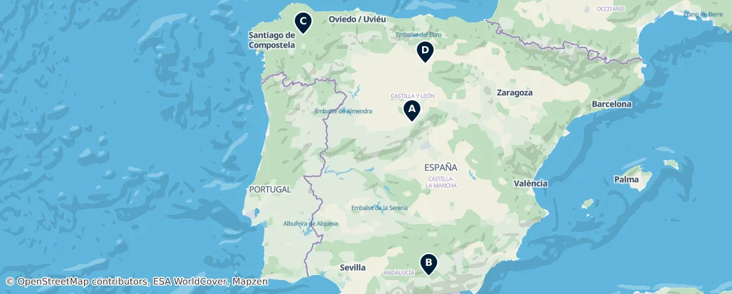 Map of Europe/Madrid Timezone